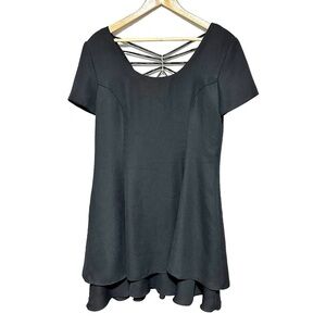 Jessica Black Layered Mini Dress Size XL